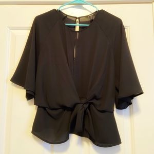 Flowy Blouse w/ Large Front Keyhole